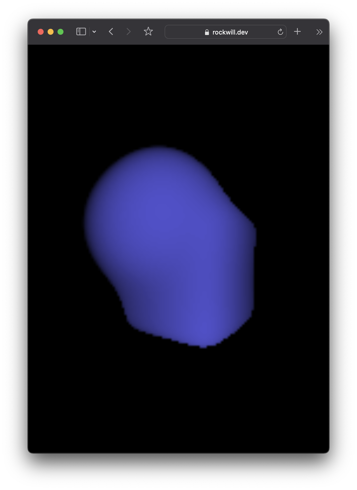 Screenshot of a metaballs implementation in the browser.