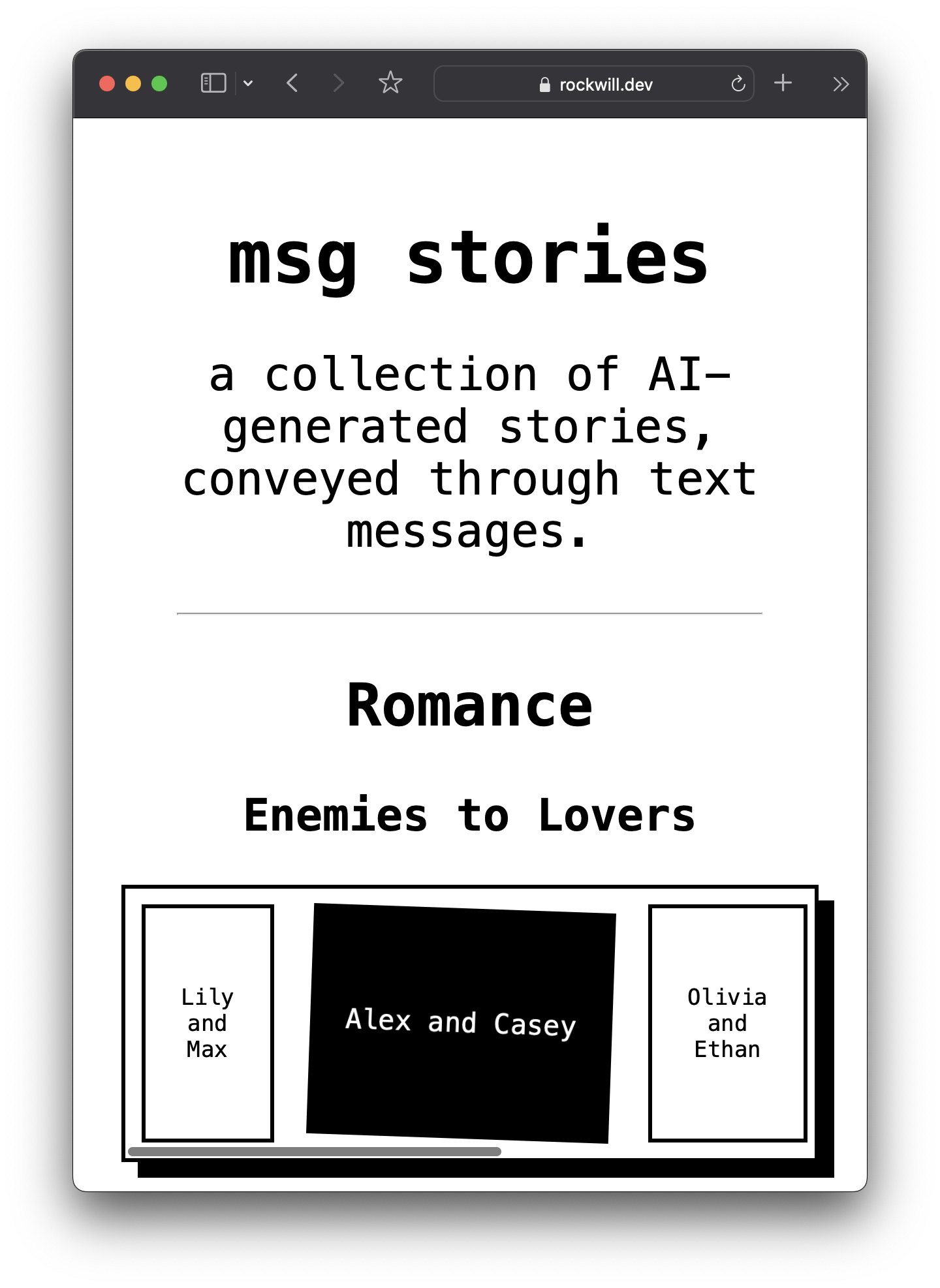 Screenshot of a message stories.